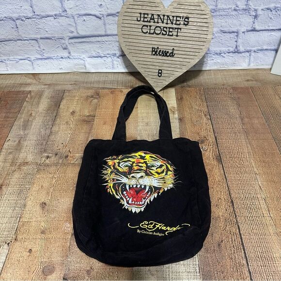 Ed Hardy Handbags - Ed Hardy Tiger Tote Bag Rhinestones